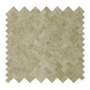 Tuile murale autoadhésive en pierre naturelle Macademia de SpeedTiles, motif à chevrons, 12,09 po x 11,65 po, beige