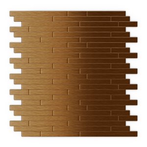 Tuile murale autoadhésive en métal Wally de SpeedTiles, motif linéaire, 12,09 po x 11,97 po, cuivre foncé