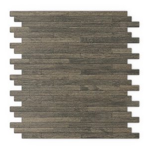 Tuile murale autoadhésive en métal Woody de SpeedTiles, motif linéaire, 12,09 po x 11,97 po, effet bois naturel