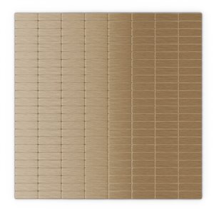 Tuile murale autoadhésive en métal Urbain de SpeedTiles, motif linéaire, 11,42 po x 11,57 po, cuivre pâle