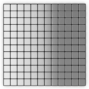 Tuile murale autoadhésive en métal Silver de SpeedTiles, carrés uniformes,12,2 po x 12,2 po, acier inoxydable