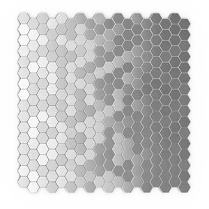 Tuile murale autoadhésive en métal Hexagonia de SpeedTiles, motif hexagonal, 11,46 po x 11,89 po, acier inoxydable