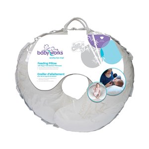 Oreiller d'allaitement de Baby Works, 21 po x 18,5 po, blanc cassé