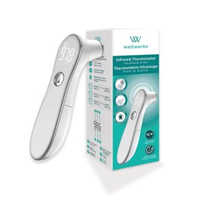 Thermomètre à infrarouge pour le front et les oreilles de wellworks