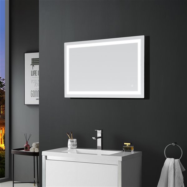 OVE Decors Jovian II 43-in 3-Color Effect Touch Sensor Led Mirror