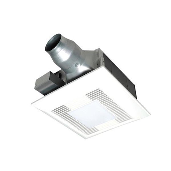 Panasonic Whisperfit Ez Bathroom Fan With Light And Night 110 Cfm White 5040423 Rona - Panasonic Ceiling Fan Light For Bathroom