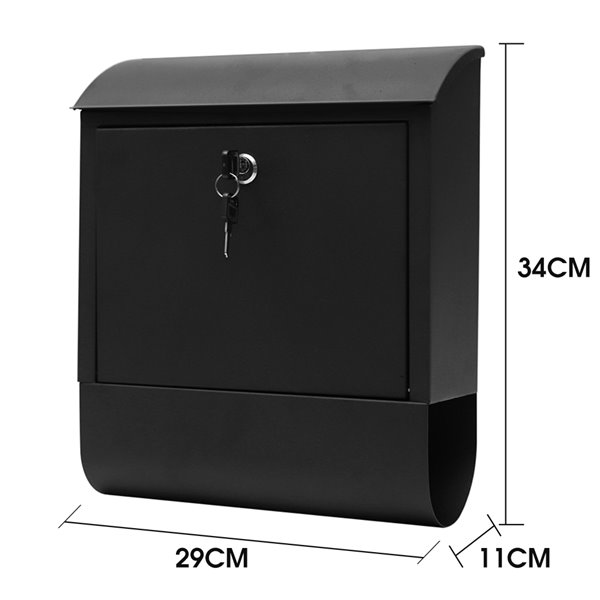 Fine Art Lighting Ltd. Wall Mounted Mailbox Black Sand Grain - 4.5-in x 13.5-in x 11.5-in