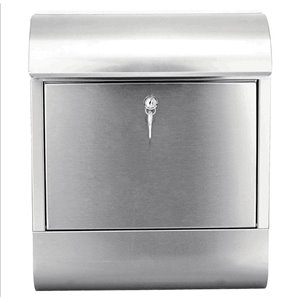 Fine Art Lighting Wall Mounted Silver Mailbox in Stainless Steel - 15-in x 17-in x 15-in