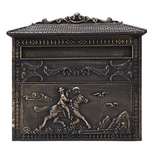 Cast Aluminum Mailbox Rusitc Bronze - 3.5-in x 16-in x 15.5-in