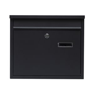 Wall Mounted Mailbox Black Sand Grain - 4.5-in x 12.5-in x 14-in