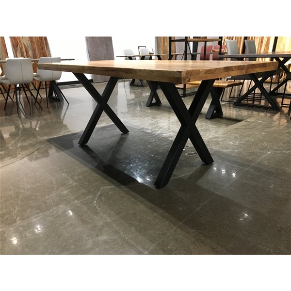 Table de salle à manger ZEN par MobX acacia gris 70 po x 36 po