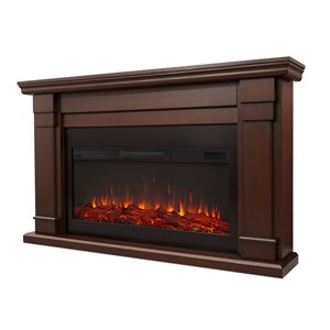 Foyer électrique à air forcé Carlisle de Real Flame, 64 po de large, chêne châtain