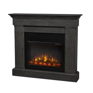 Real Flame Crawford 47.5-in Grey Infrared Electric Fireplace