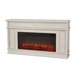 Foyer électrique à air forcé Torrey de Real Flame, 60,12 po de large, blanc os
