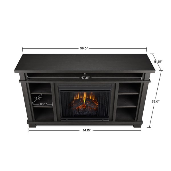 Foyer électrique à infrarouge de 56 po Belford Console Multimédia en Gris par Real Flame