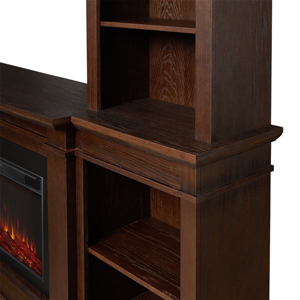 Real Flame MonteVista 107.62-in Chestnut Oak Infrared Electric Fireplace