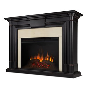Foyer électrique à air forcé Maxwell de Real Flame, 57,75 po de large, noir délavé