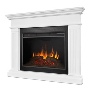 Foyer électrique à air forcé Kennedy de Real Flame, 55,5 po de large, blanc
