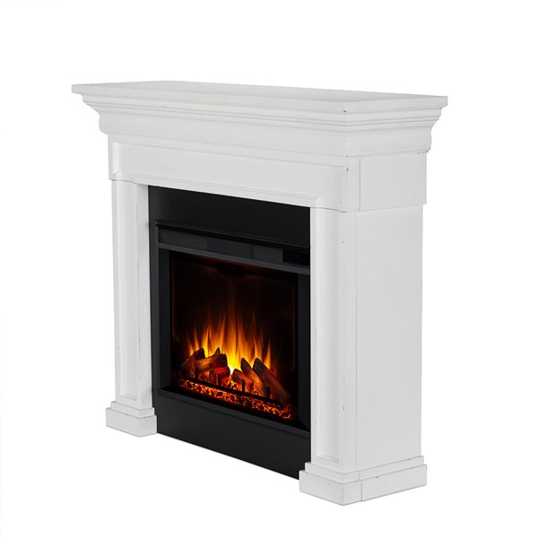 Foyer Électrique blanc rustique à infrarouge Emerson par Real Flame de 55.87 po