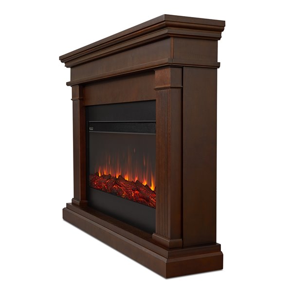 Real Flame Beau 58.5-in Dark Walnut Infrared Electric Fireplace