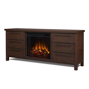 Foyer électrique à air forcé Parsons de Real Flame, 66,81 po de large, chêne châtain