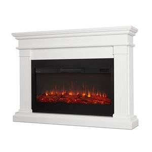 Real Flame Beau Infrared Electric Fireplace White 5000 BTU Forced Air 58.5-in