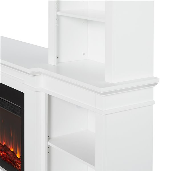 Real Flame MonteVista 107.62-in White Infrared Electric Fireplace