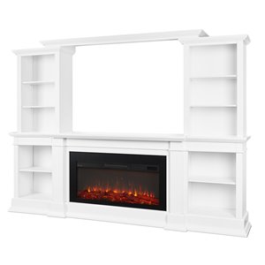 Real Flame MonteVista 107.62-in White Infrared Electric Fireplace