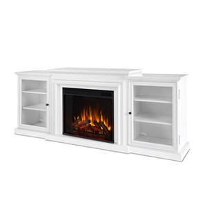 Real Flame Frederick 72-in White Infrared Electric Fireplace with Integrated Media Console