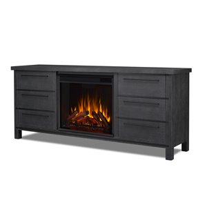 Foyer électrique à air forcé Parsons de Real Flame, 66,81 po de large, gris antique