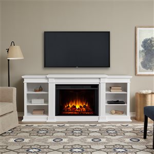 Real Flame Eliot 81.12-in White Infrared Electric Fireplace