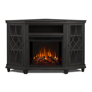 Real Flame Lynette 56.26-in Grey Corner Infrared Electric Fireplace