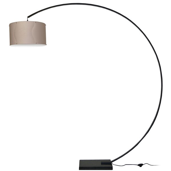 Dainolite Arc Floor Lamp Black Aluminum 79 In Kdarc Bk Tan Rona