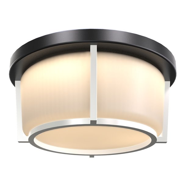 DVI Jarvis AC 1 LED Light Contemporary Ceiling Light - 10-in - Black and Satin Nickel