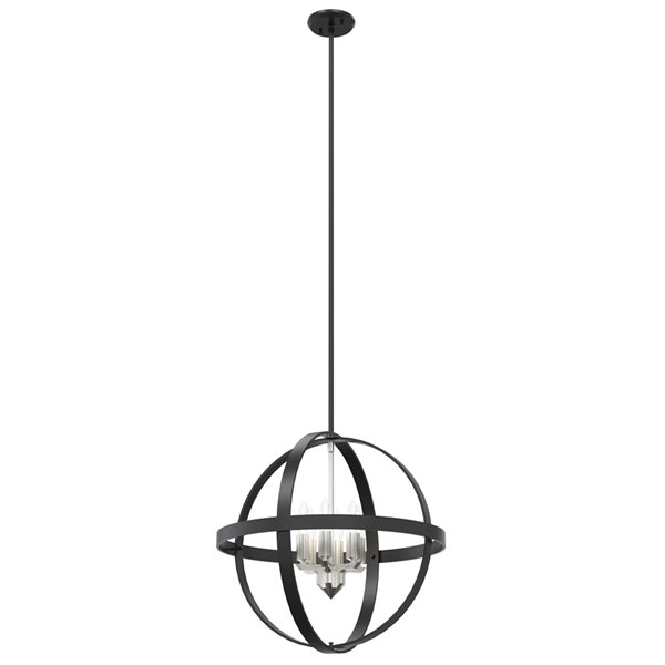 DVI Compass Pendant Light - 6-Light - 20.25-in x 20.25-in - Graphite ...