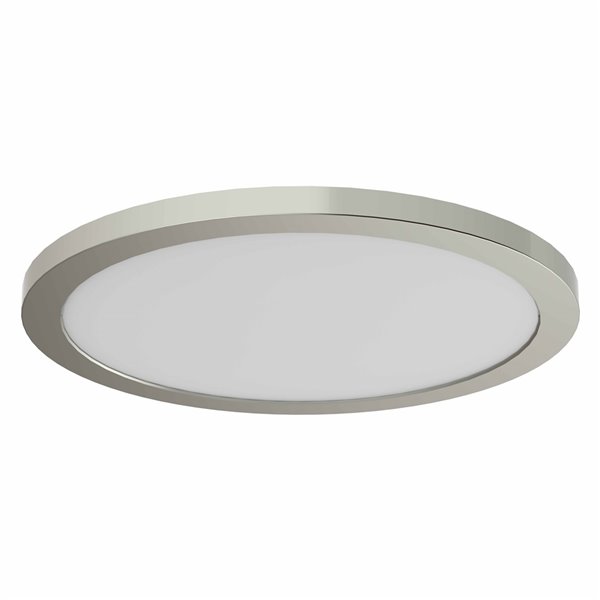 DVI Avro 1-Light Contemporary Flush-Mount Light - 12-in - Satin Nickel