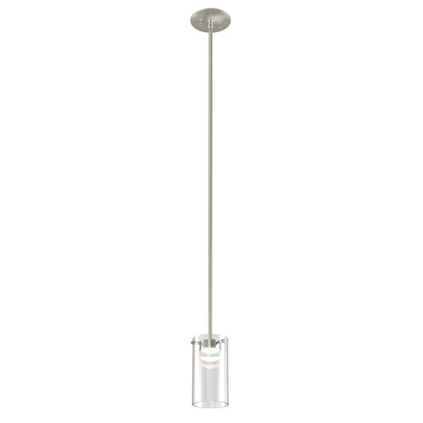 DVI Lucerne LED Pendant Light - 3.75-in x 7.5-in - Satin Nickel