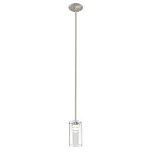 DVI Lucerne LED Pendant Light - 3.75-in x 7.5-in - Satin Nickel