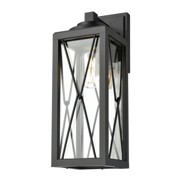 DVI County Fair Hardwired Outdoor Wall Sconce - 16.25-in - Black