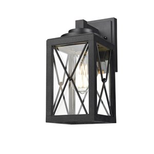 DVI County Fair Hardwired Outdoor Wall Sconce - 12.25-in - Black