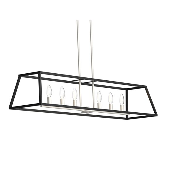 DVI Laurentian 6Light Modern Kitchen Island Light Satin Nickel and
