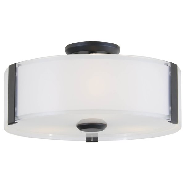 DVI Zurich 3-Light Contemporary Ceiling Light - 12-in - Graphite Grey