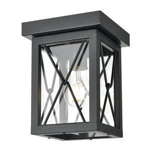 DVI County Fair Outdoor Flush-Mount Light - 1-Light - 6.75-in - Black