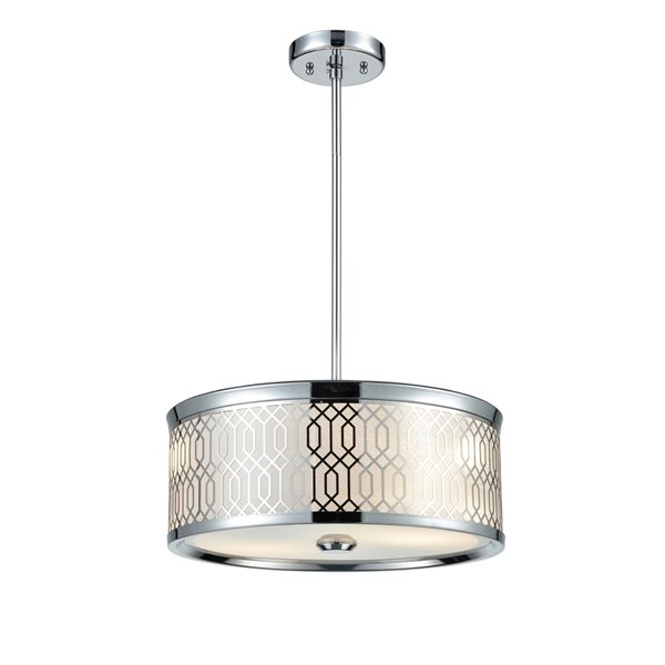 DVI Torino Pendant Light - 2-Light - 16.25-in x 6.25-in - Chrome