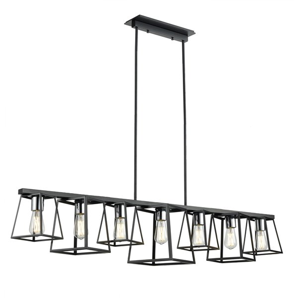 DVI Cape Breton 7-Light Modern Kitchen Island Light - Ebony