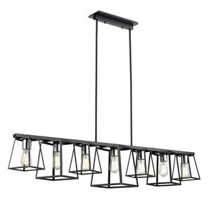 DVI Cape Breton 7-Light Modern Kitchen Island Light - Ebony