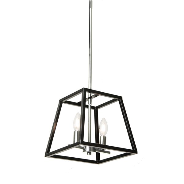 Luminaire suspendu Laurentian par DVI, 2 lumières, 9,75 po x 12,5 po, nickel satiné et gris graphite