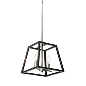 Luminaire suspendu Laurentian par DVI, 2 lumières, 9,75 po x 12,5 po, nickel satiné et gris graphite