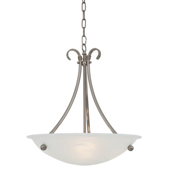 DVI Georgian Pendant Light - 3-Light - 16-in x 19-in - Satin Nickel ...