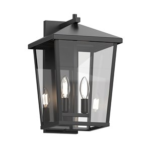 DVI Laurentian 2-Light Hardwired Outdoor Wall Sconce - 15-in - Black